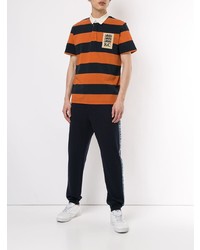 orange horizontal gestreiftes Polohemd von Kent & Curwen