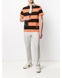 orange horizontal gestreiftes Polohemd von Gucci