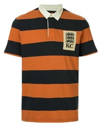 orange horizontal gestreiftes Polohemd von Kent & Curwen