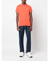 orange horizontal gestreiftes Polohemd von Moncler