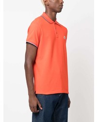 orange horizontal gestreiftes Polohemd von Moncler