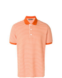 orange horizontal gestreiftes Polohemd von Loro Piana