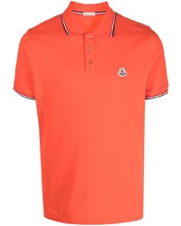 orange horizontal gestreiftes Polohemd von Moncler