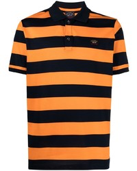orange horizontal gestreiftes Polohemd von Paul & Shark