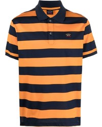 orange horizontal gestreiftes Polohemd von Paul & Shark