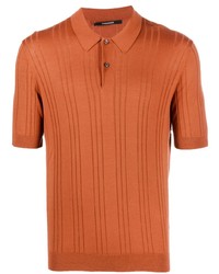 orange horizontal gestreiftes Polohemd von Tagliatore