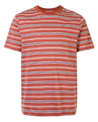 orange horizontal gestreiftes T-Shirt mit einem Rundhalsausschnitt von Cerruti 1881