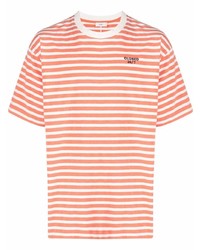 orange horizontal gestreiftes T-Shirt mit einem Rundhalsausschnitt von Closed