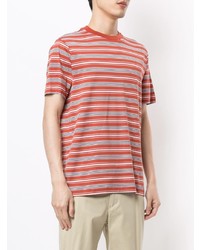 orange horizontal gestreiftes T-Shirt mit einem Rundhalsausschnitt von Cerruti 1881