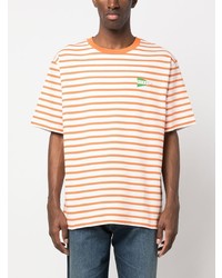 orange horizontal gestreiftes T-Shirt mit einem Rundhalsausschnitt von Kenzo