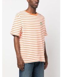 orange horizontal gestreiftes T-Shirt mit einem Rundhalsausschnitt von Kenzo