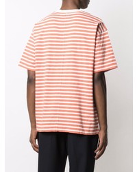 orange horizontal gestreiftes T-Shirt mit einem Rundhalsausschnitt von Closed