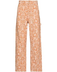 orange Jeans mit Paisley-Muster von Aries