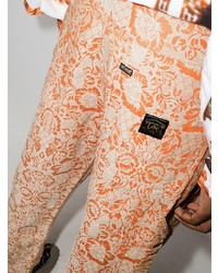 orange Jeans mit Paisley-Muster von Aries
