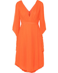 orange Kleid mit Ausschnitten von Halston