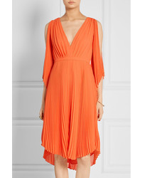 orange Kleid mit Ausschnitten von Halston