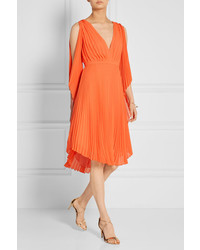 orange Kleid mit Ausschnitten von Halston