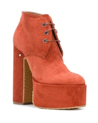 orange klobige Wildleder Stiefeletten von Laurence Dacade