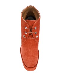 orange klobige Wildleder Stiefeletten von Laurence Dacade