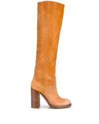 orange kniehohe Stiefel aus Leder von Dsquared2