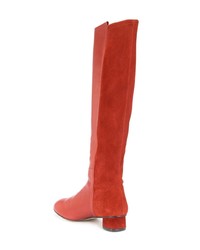 orange kniehohe Stiefel aus Leder von Stuart Weitzman
