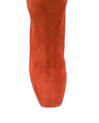 orange kniehohe Stiefel aus Wildleder von Salvatore Ferragamo