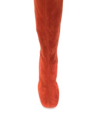 orange kniehohe Stiefel aus Wildleder von Marni