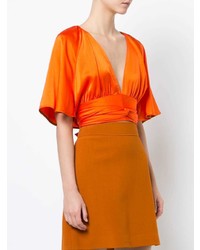 orange Kurzarmbluse von Dvf Diane Von Furstenberg