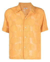 orange Kurzarmhemd mit Blumenmuster von Bode