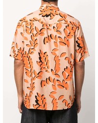 orange Kurzarmhemd mit Blumenmuster von Jacquemus