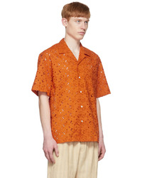 orange Kurzarmhemd mit Blumenmuster von Cmmn Swdn