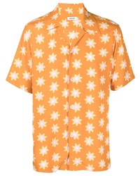 orange Kurzarmhemd mit Blumenmuster von Sandro