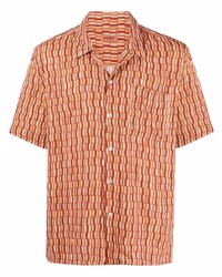 orange Kurzarmhemd mit Karomuster von Missoni
