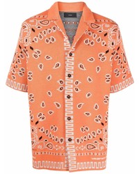 orange Kurzarmhemd mit Paisley-Muster von Alanui