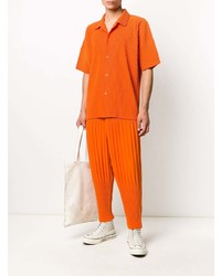 orange Kurzarmhemd von Homme Plissé Issey Miyake