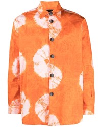 orange Mit Batikmuster Langarmhemd von Labrum London