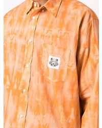 orange Mit Batikmuster Langarmhemd von Kenzo
