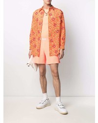 orange Langarmhemd mit Blumenmuster von ERL