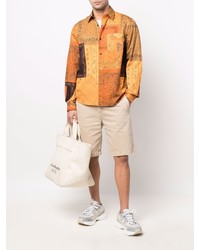 orange Langarmhemd mit Paisley-Muster von Kenzo