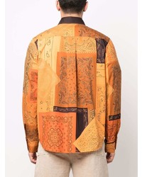 orange Langarmhemd mit Paisley-Muster von Kenzo