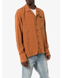 orange Langarmhemd mit Paisley-Muster von Rhude