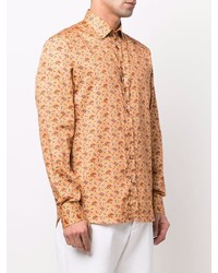 orange Langarmhemd mit Paisley-Muster von Etro