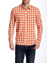 orange Langarmhemd mit Vichy-Muster