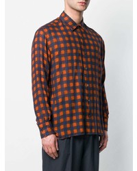 orange Langarmhemd mit Vichy-Muster von Federico Curradi