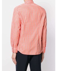 orange Langarmhemd mit Vichy-Muster von Fashion Clinic Timeless