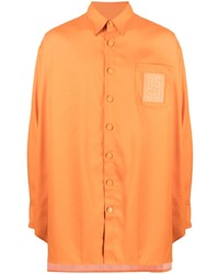 orange Langarmhemd von Raf Simons