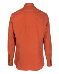orange Langarmhemd von Mazzarelli