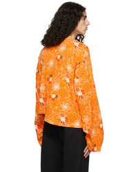 orange Langarmshirt mit Blumenmuster von Collina Strada
