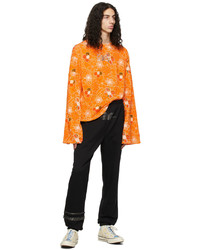 orange Langarmshirt mit Blumenmuster von Collina Strada