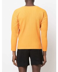 orange Langarmshirt von Homme Plissé Issey Miyake